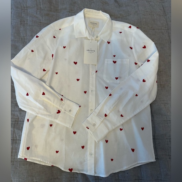 NWT Sezane heart Tomboy shirt size 36 - Picture 2 of 3